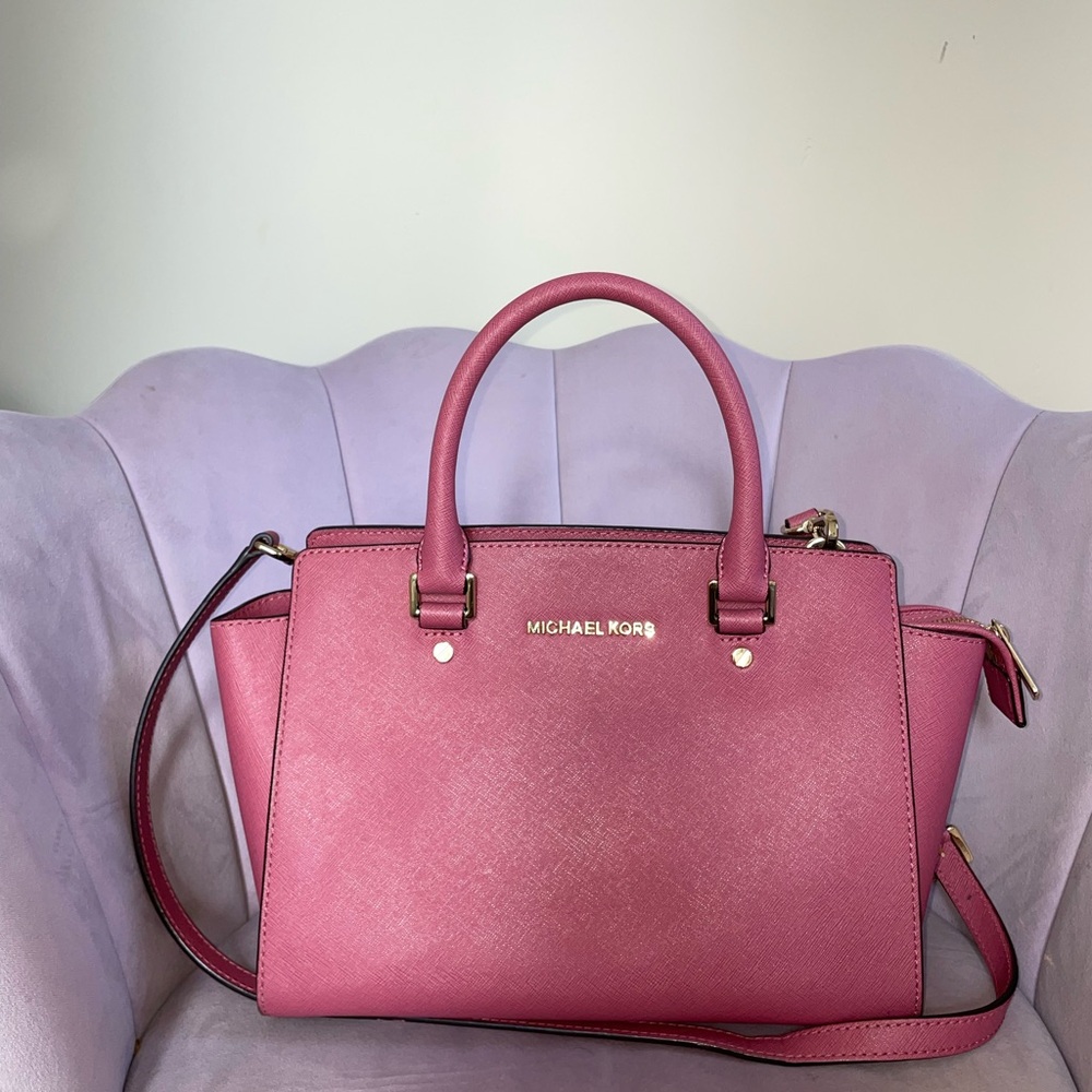 Michael Kors Barbie Pink Crossbody Bag with Gold Hardware